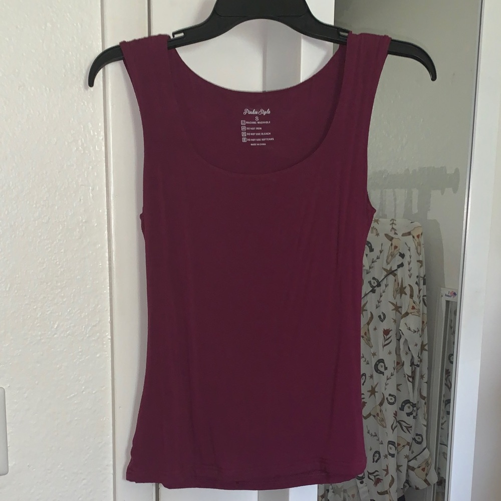 Classic Scoop Neck Tank Top - Deep Plum